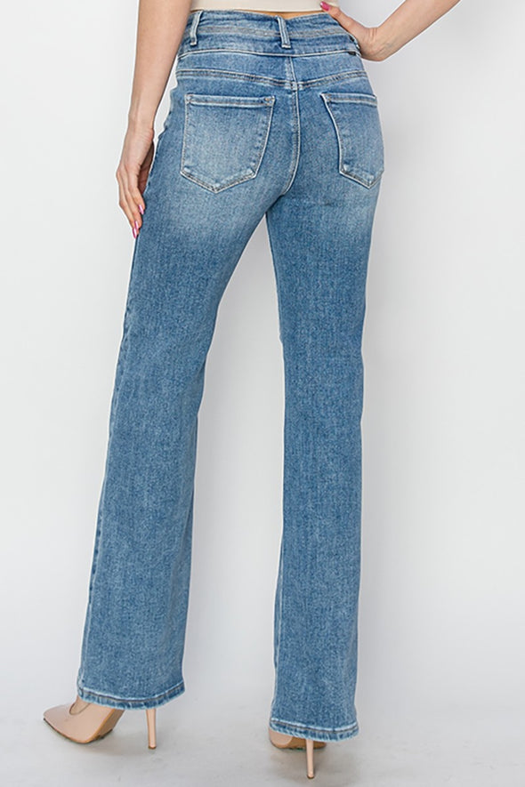 High Rise Ankle Straight Jeans By Risen