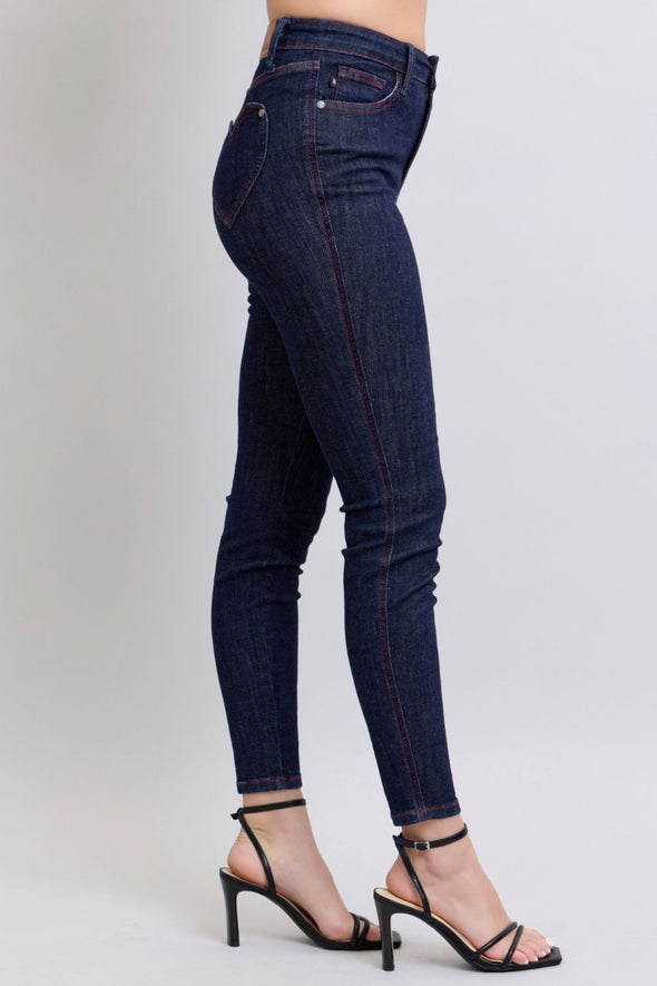 Heart Shaped Back Pockets Skinny Jeans By Judy Blue