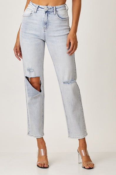 High Rise Distressed Jeans By Risen