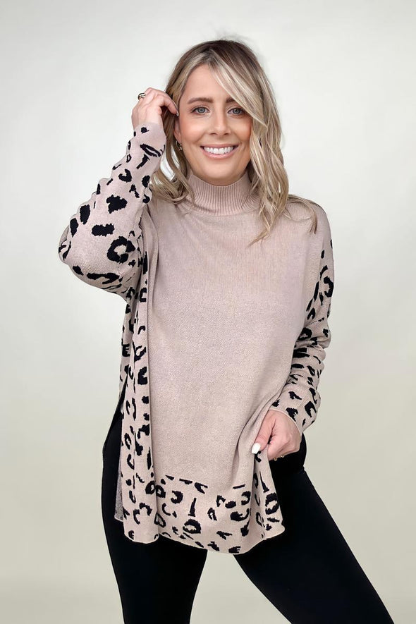 Leopard Mock Neck Sweater