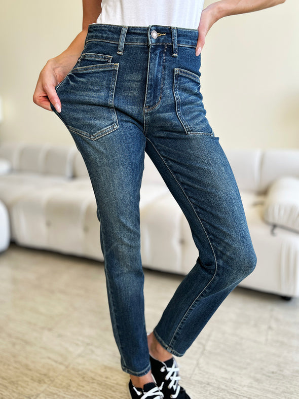 Cargo High Waist Skinny Jeans By Judy Blue