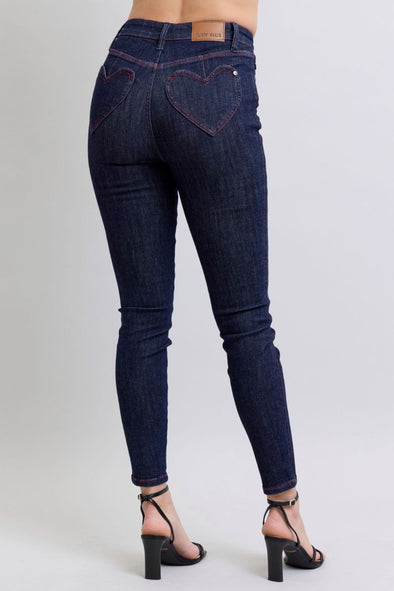 Heart Shaped Back Pockets Skinny Jeans By Judy Blue