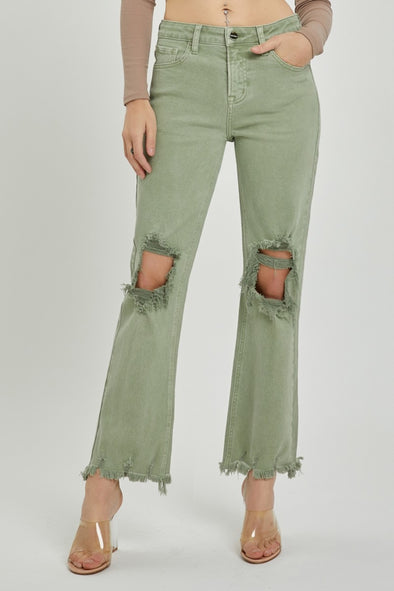 Distressed Ankle Bootcut Jeans By Risen