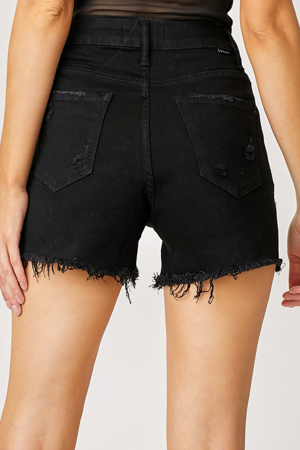 Frayed Hem Denim Shorts with Fringe Detail Pockets By Risen