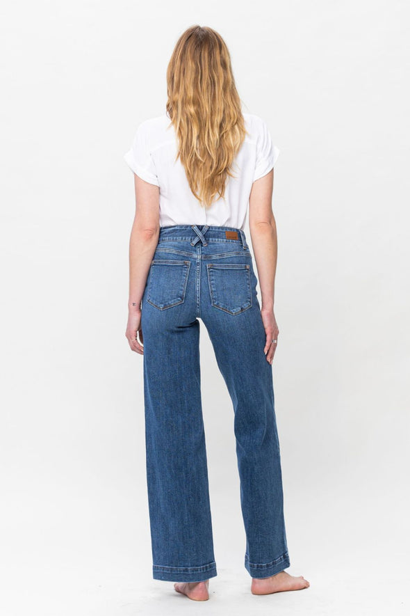 Double Button Wide Leg Jeans By Judy Blue