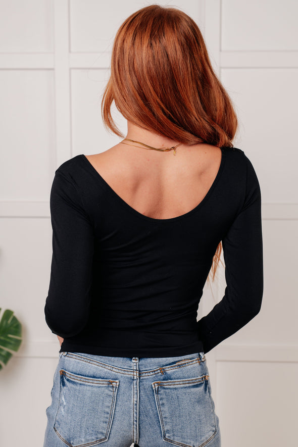 Bring in the Basics Seamless Reversible V-Neck Black