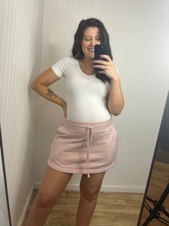 What's the Name of the Game Skort in Baby Pink