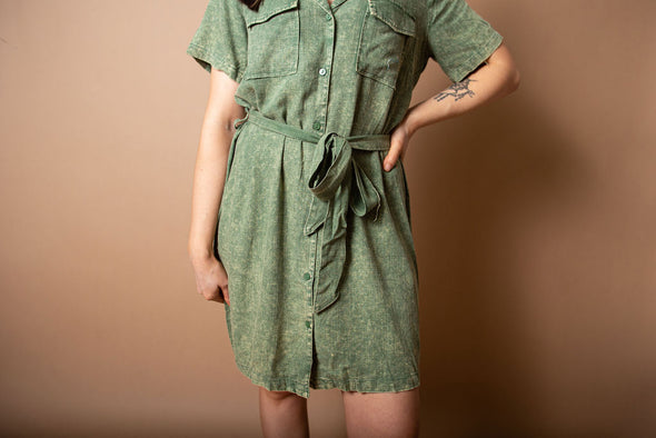 Green Linen Dress