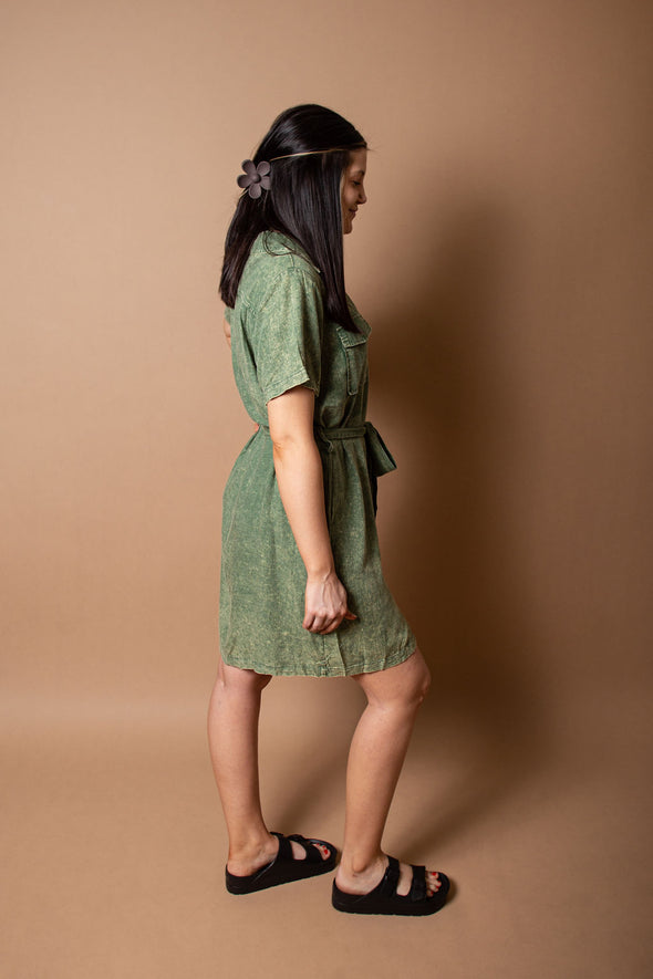 Green Linen Dress