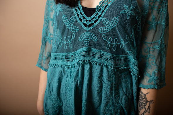 Half Sleeve Lace Cover up- 3 Colors