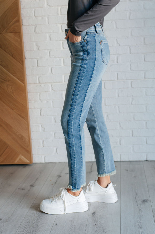 Susan High Rise Side Panel Detail Slim Jeans By Judy Blue