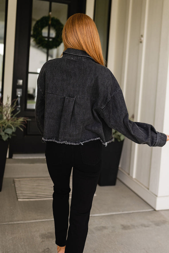 TTYL Jacket In Black Denim