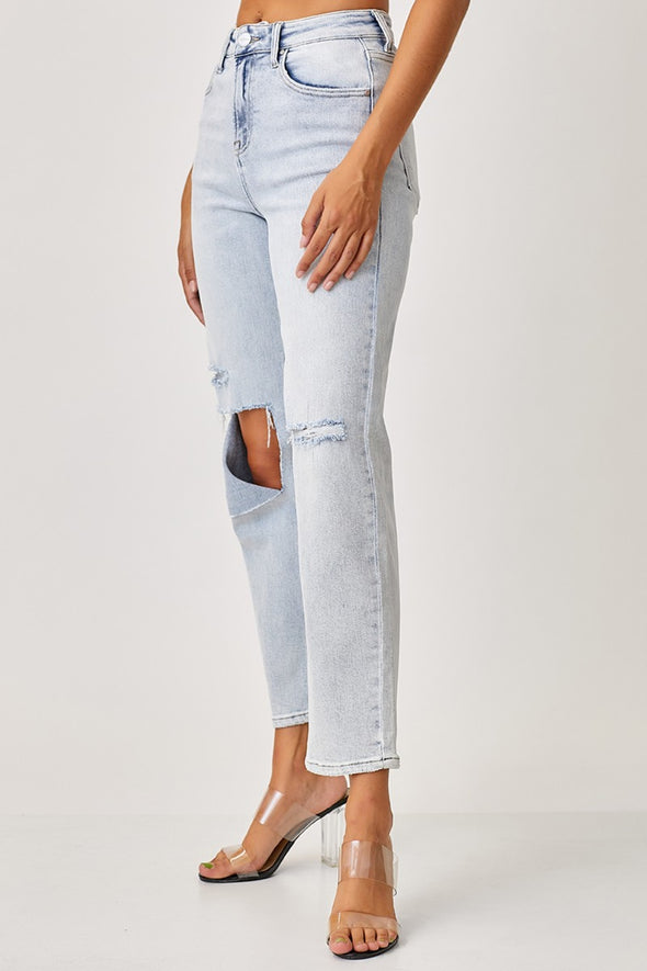 High Rise Distressed Jeans By Risen