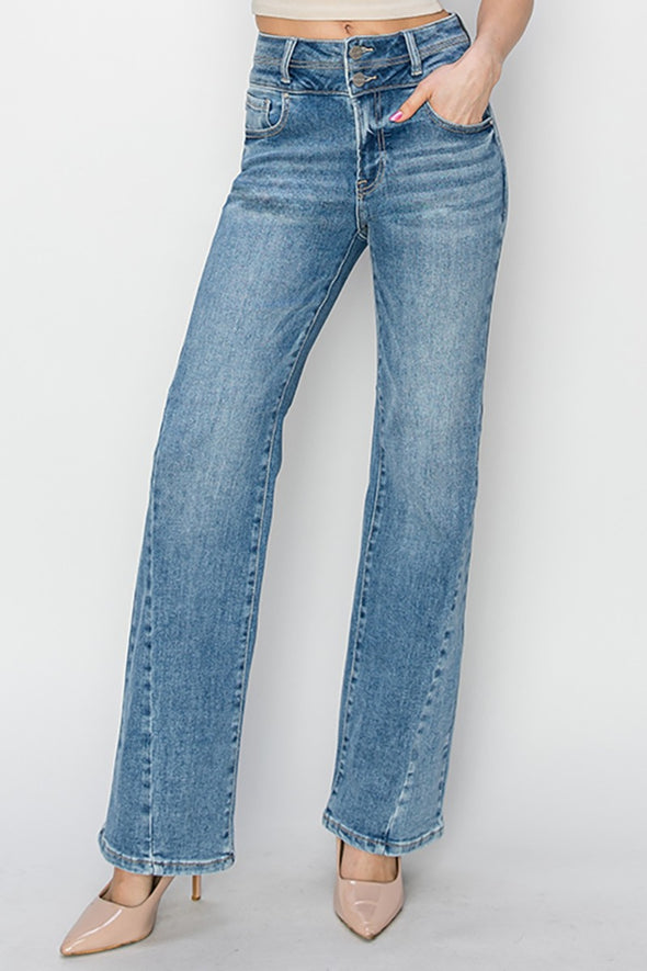 High Rise Ankle Straight Jeans By Risen