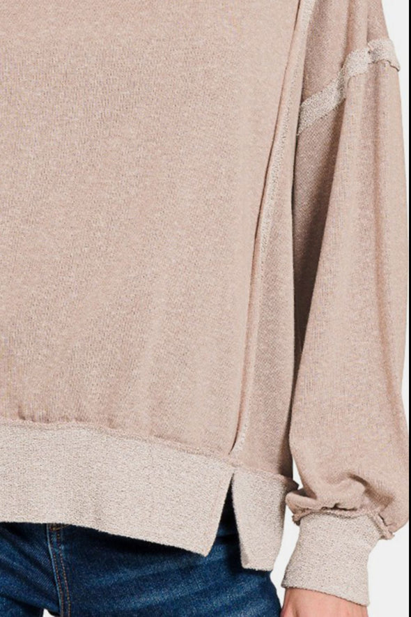 Washed Exposed-Seam Sweatshirt