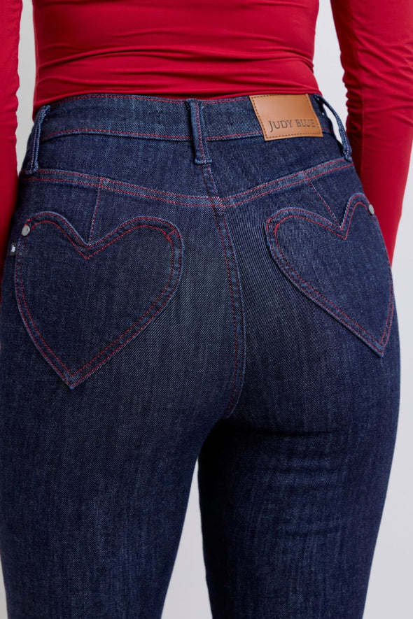 Heart Shaped Back Pockets Skinny Jeans By Judy Blue