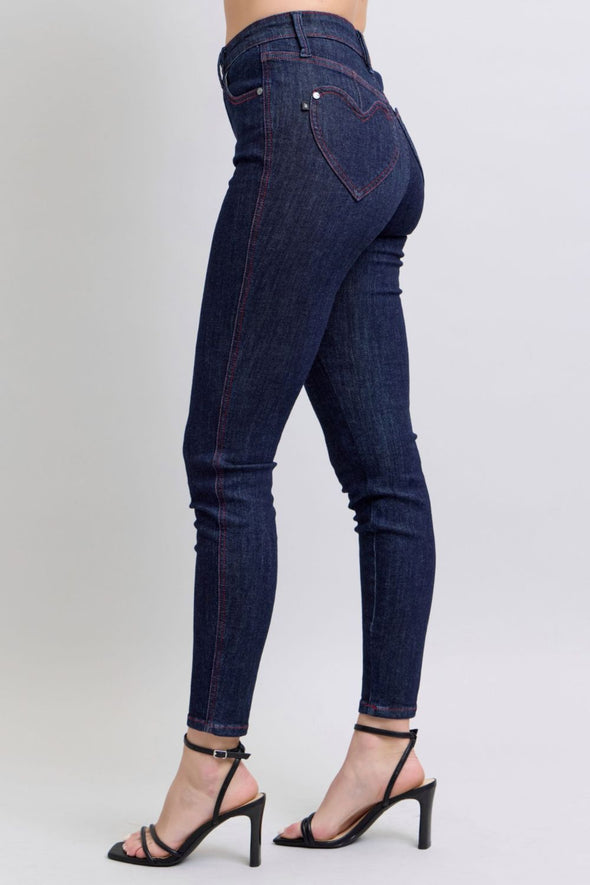 Heart Shaped Back Pockets Skinny Jeans By Judy Blue