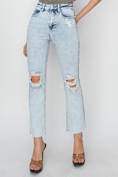 High Rise Distressed Ankle Jeans By Risen