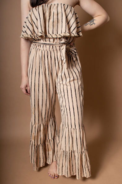 Striped Bell Bottom Jumpsuit