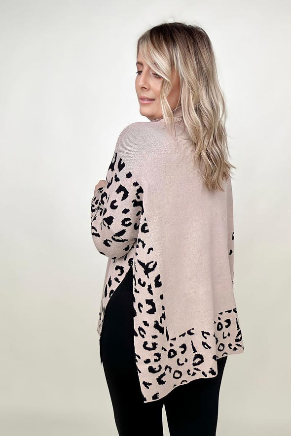 Leopard Mock Neck Sweater