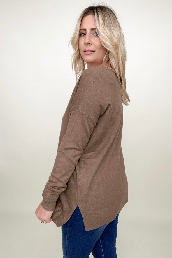 Front Seam Light Knit Sweater- 3 Colors