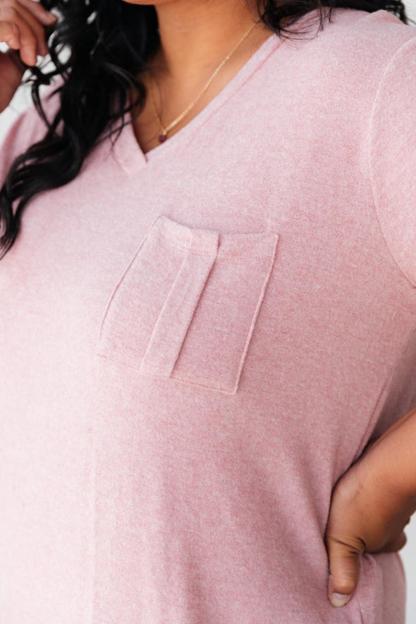 Basic V-neck in Pink