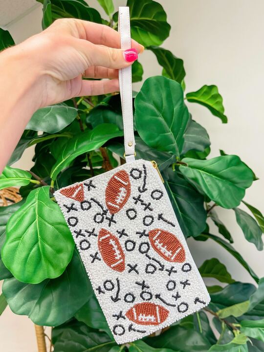 PREORDER: Football Plays Beaded Wristlet