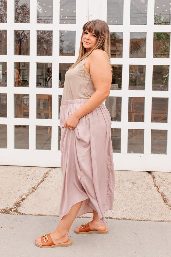 Get Away Maxi Skirt In Mauve