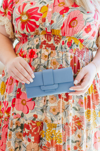 Hello Gorgeous Oversized Wallet in Light Blue