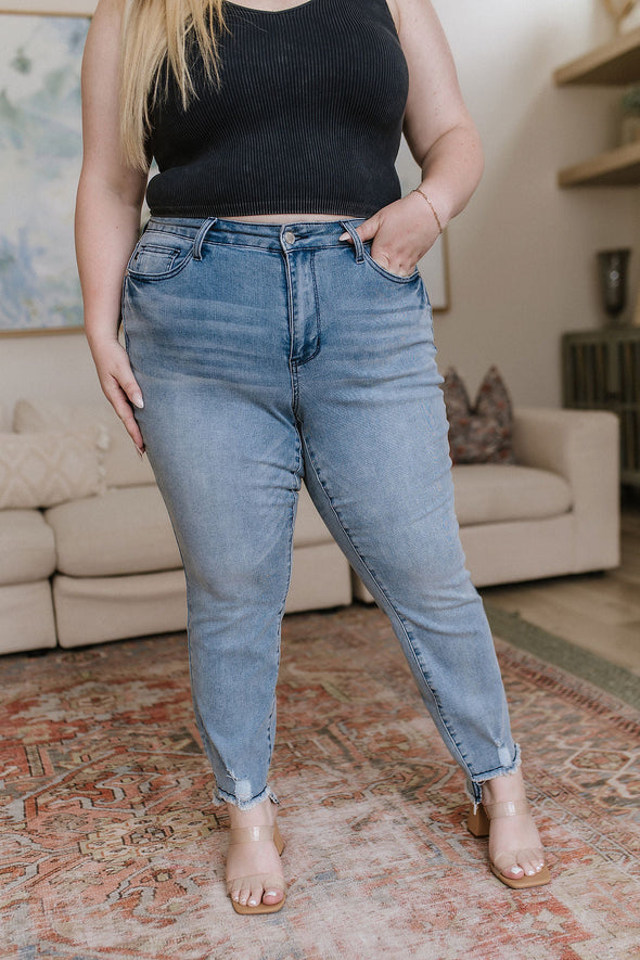 Mariah Mid Rise Cool Relaxed Jeans By Judy Blue