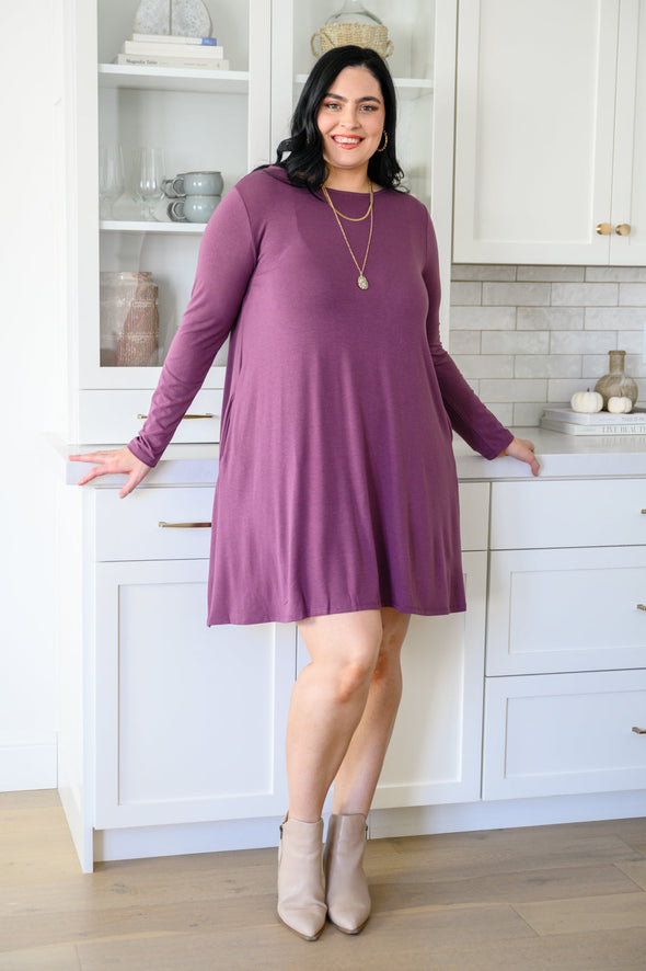 Most Reliable Long Sleeve Knit Dress In Plum