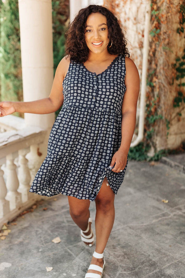 Later Days Dress in Navy