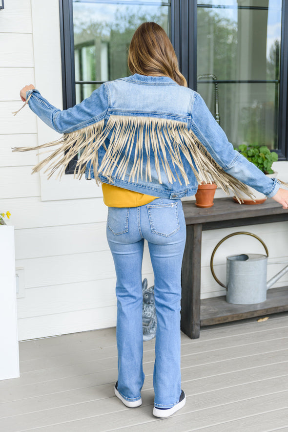 On The Fringe Jacket in Denim