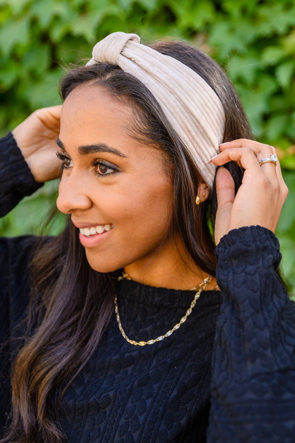 Perfect Plush Corduroy Headband In Beige