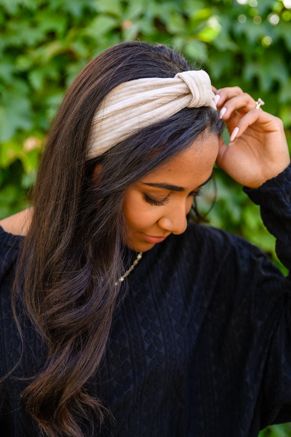 Perfect Plush Corduroy Headband In Beige