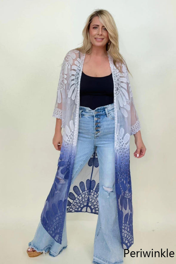 Leto Ombre Bohemian Lace Kimono