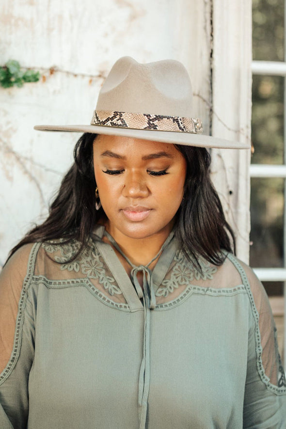 Panama Snakeskin Detail Hat