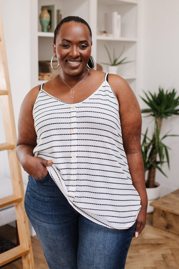 Stripes and Buttons Tank