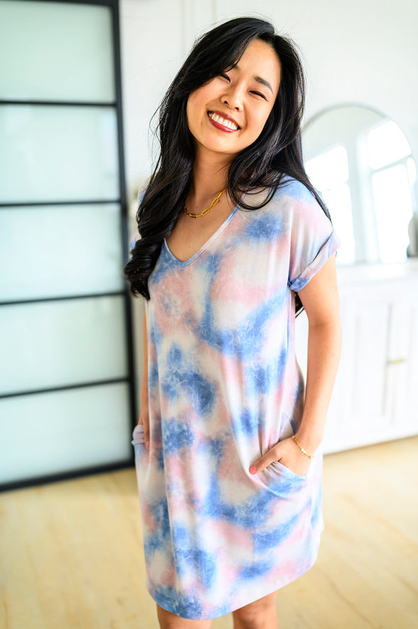 Tie Dye T-Shirt Dress In Pink