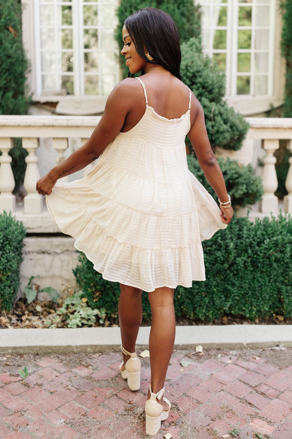 Tiered Halter Dress in Natural