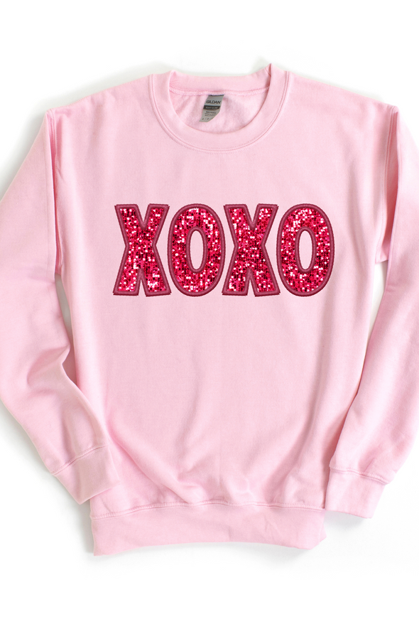 XOXO Red Faux Sequin Crewneck