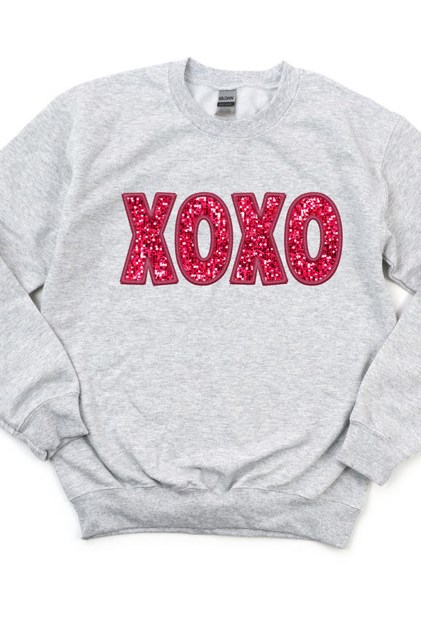 XOXO Red Faux Sequin Crewneck