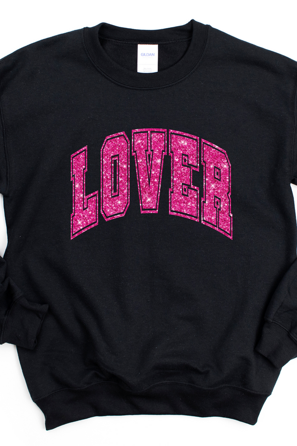 Lover Faux Glitter Crewneck