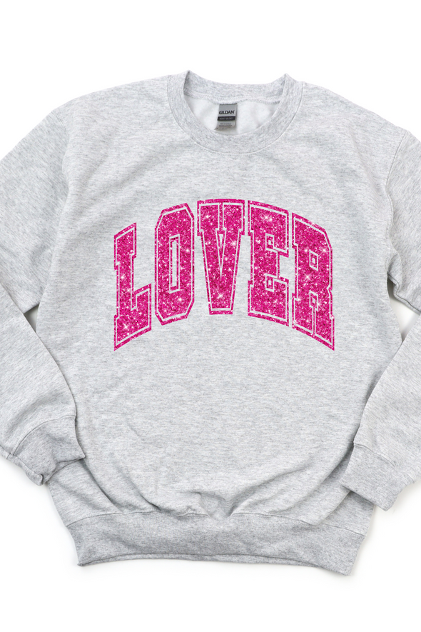 Lover Faux Glitter Crewneck