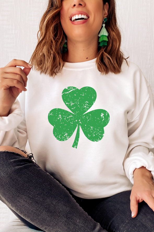 Distressed Shamrock Crewneck