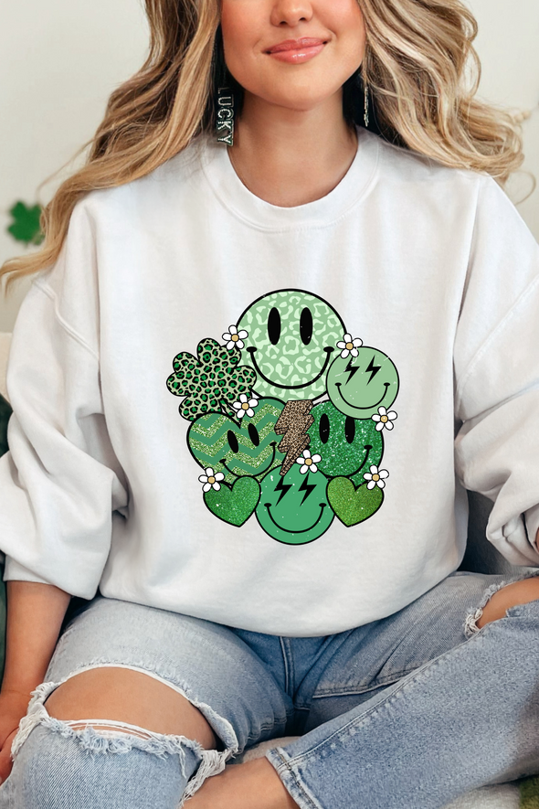 Smile Shamrock Crewneck