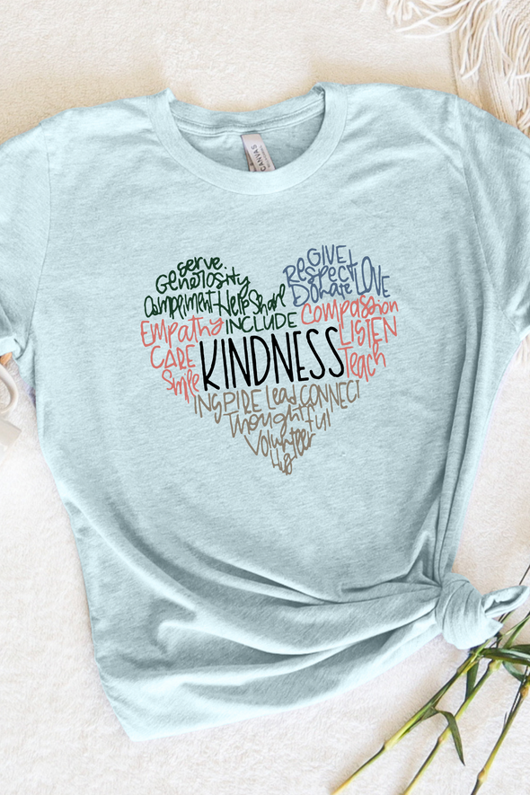 Kindness Colored Heart T-Shirt - 4 Colors