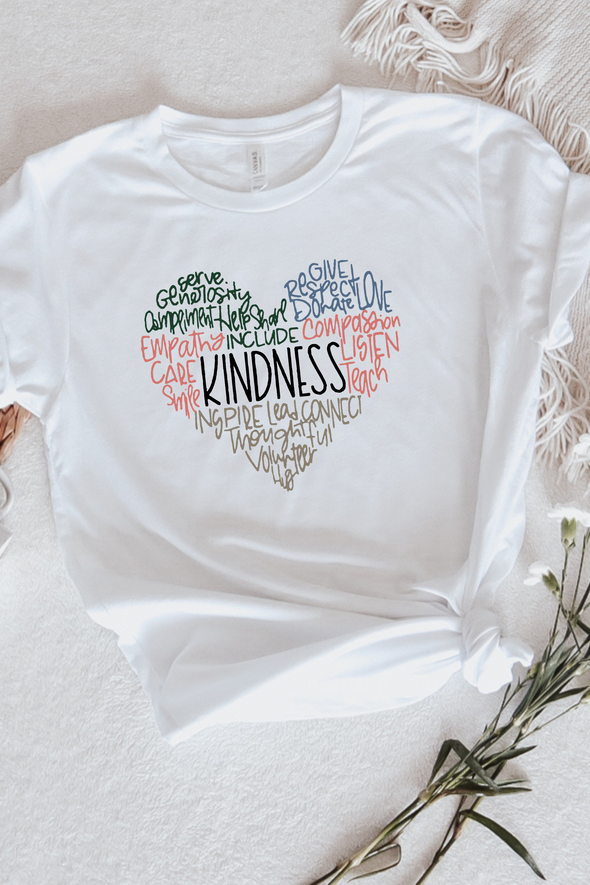 Kindness Colored Heart T-Shirt - 4 Colors