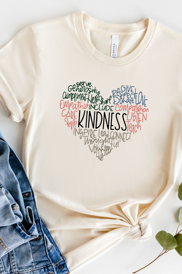 Kindness Colored Heart T-Shirt - 4 Colors