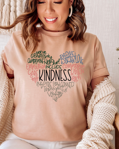 Kindness Colored Heart T-Shirt - 4 Colors